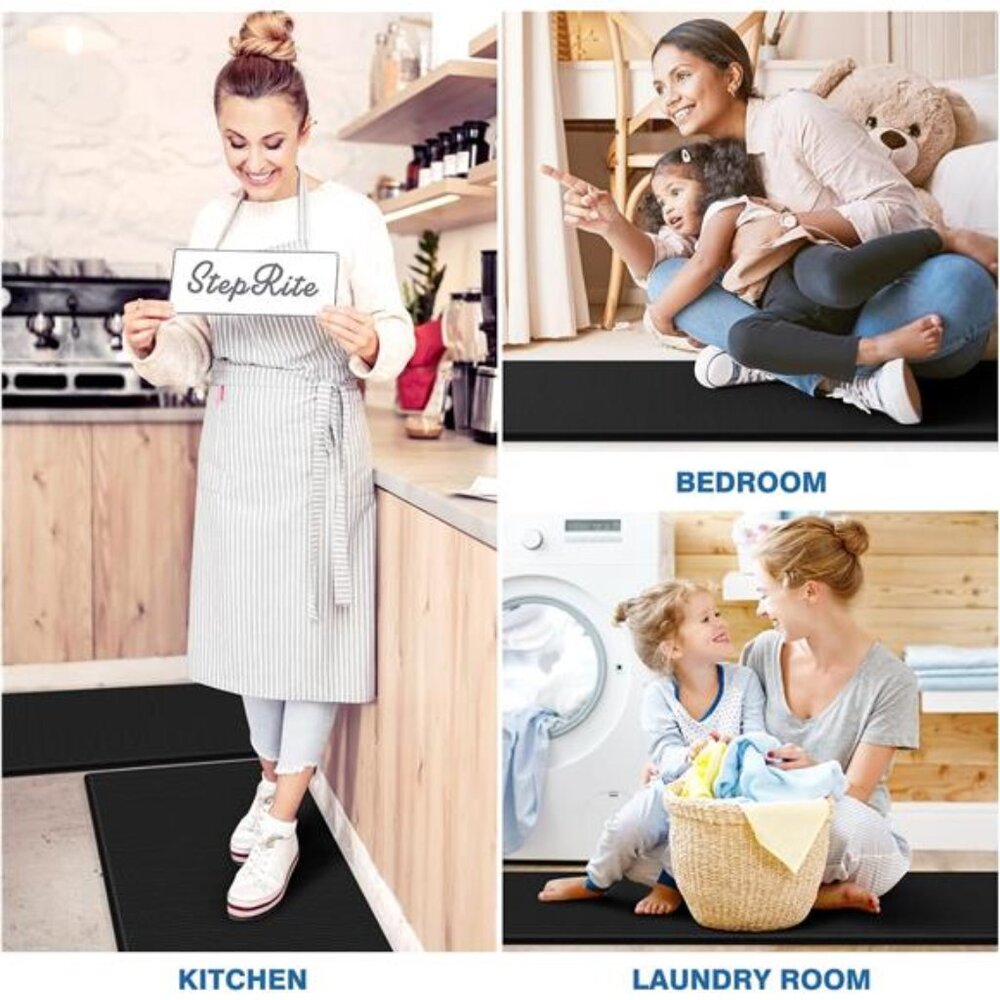 Kitchen Mats 2PCS Kitchen Rugs Cushioned Anti Fatigue Kitchen Mats Non Slip - Picture 6 of 7